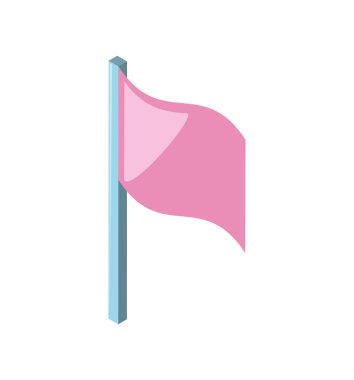 izometrik kırmızı bayrak işareti