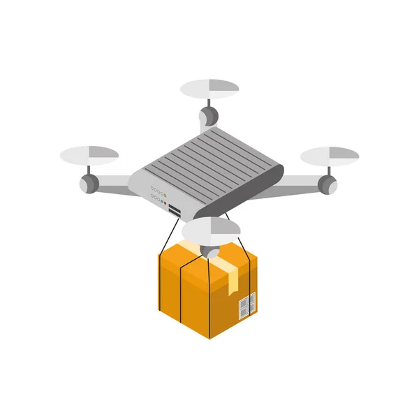 Pakket levering drone — Stockvector