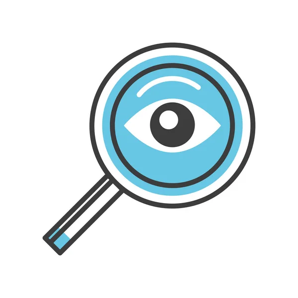 Ojo en lupa — Vector de stock