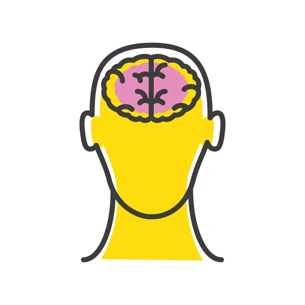 Mänskliga huvudet och hjärnan — Stock vektor