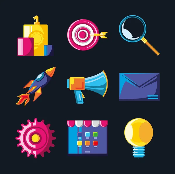 Marketing strategy business — Stock Vector