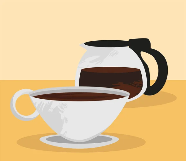 Fincanlı Kahve Fincanı — Stok Vektör