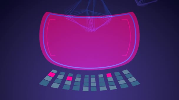 Εικονική πραγματικότητα animation τεχνολογίας με γεωμετρικά σχήματα στην οθόνη — Αρχείο Βίντεο