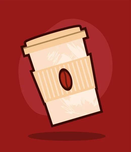 Café en comida para llevar desechable — Vector de stock