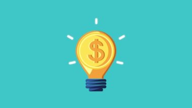 kişisel finansman animasyonu dolar sembolü ile ampul