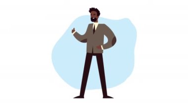 afro zarif iş adamı karakteri animasyonu