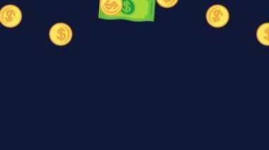 Faturalar ve para kalıplarıyla kişisel finansman animasyonu