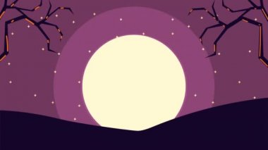 Karanlık gece sahnesiyle Cadılar Bayramı animasyonunuz kutlu olsun.