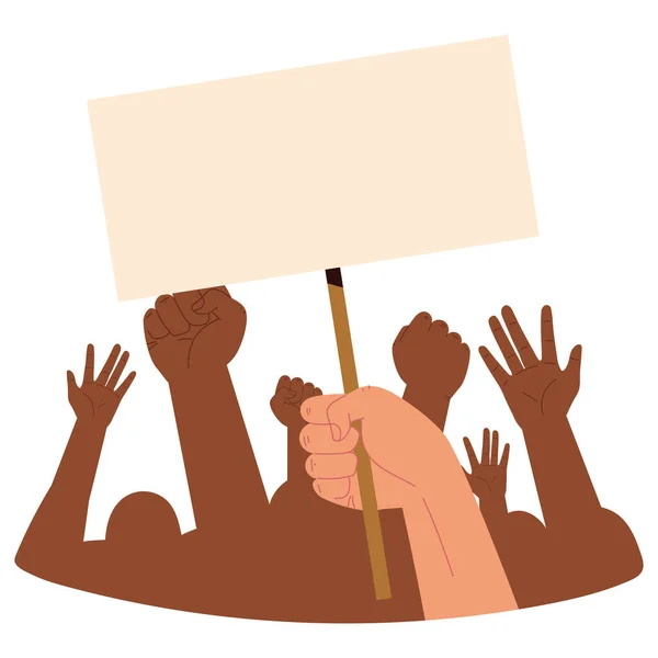 Протестуючи руками з плакатами — стоковий вектор