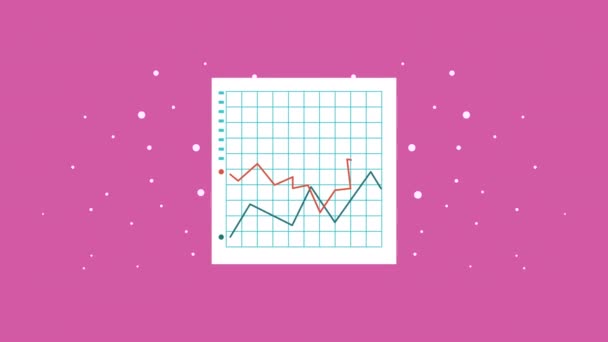 Infografía estadística en la animación de documentos — Vídeos de Stock