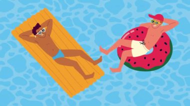 Yüzen adamlar animasyonda dinleniyor.