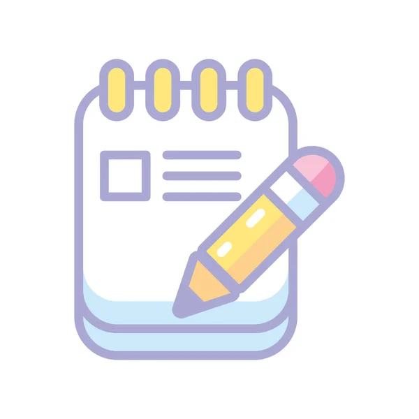 Notepad and pencil — Stock Vector