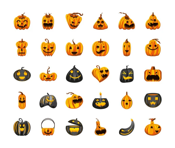Funny Halloween citrouilles — Image vectorielle