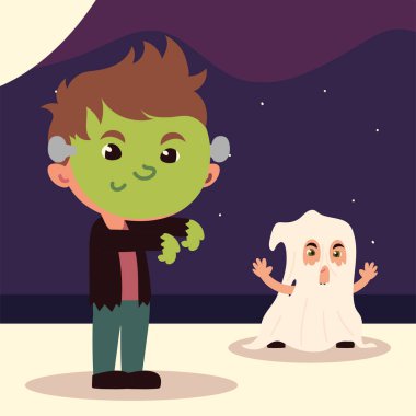 Komik kostümlü çocuk.