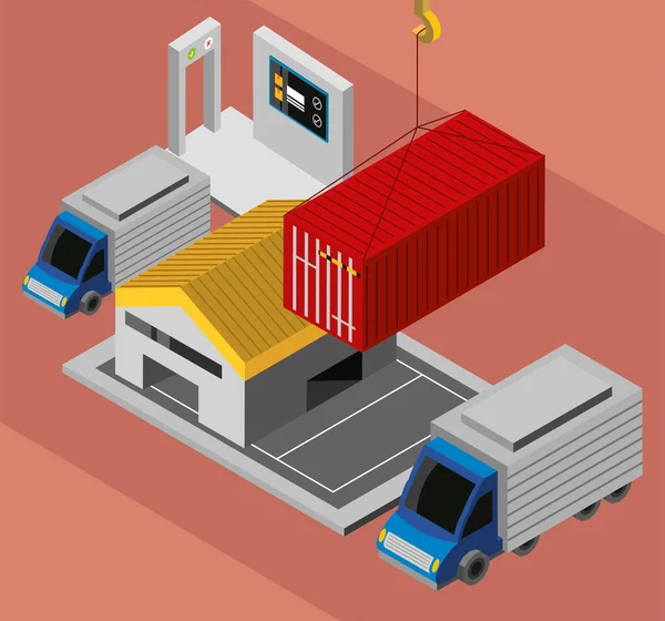 Industrie Container und Lager — Stockvektor