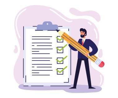 Kontrol listesi ile işadamı