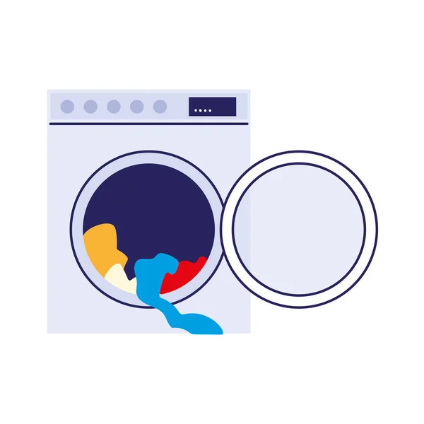 Kläder i tvättmaskin — Stock vektor
