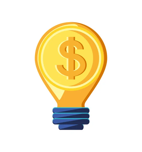 Geld teken binnenkant lamp — Stockvector