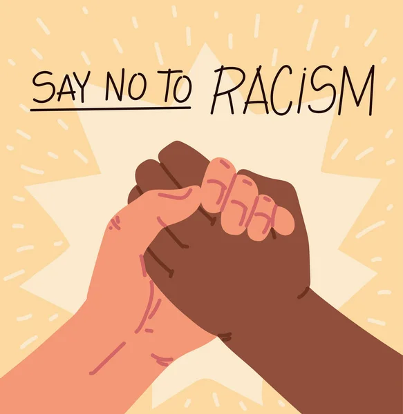 Say no to racism, poster — Stock Vector