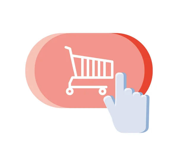 Shopping klicka på knappen — Stock vektor