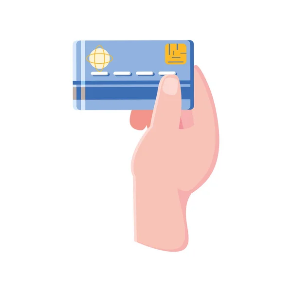 Mano con tarjeta bancaria — Vector de stock