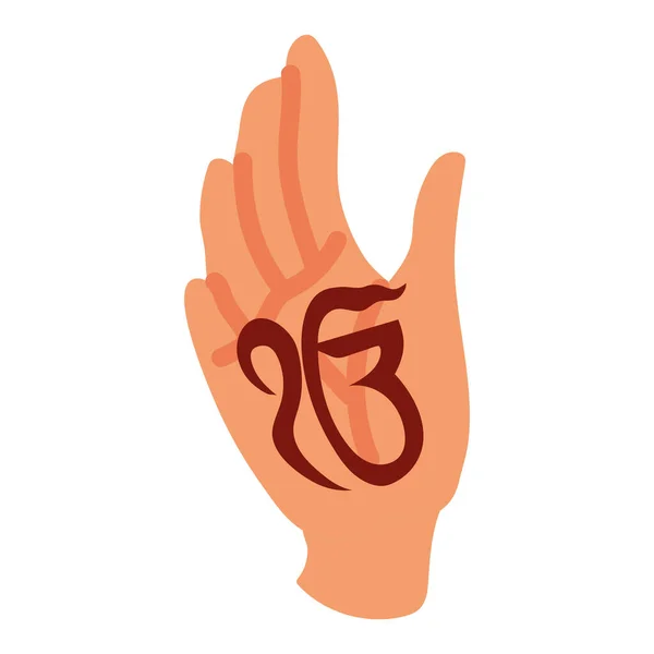 Ruka s hindskou kaligrafií — Stockový vektor