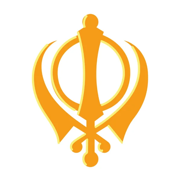 Sikhisme religie khanda — Stockvector