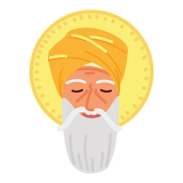 Face of guru nanak jayanti — Stock Vector