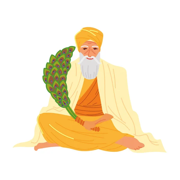 Guru nanak jayanti sentado — Archivo Imágenes Vectoriales