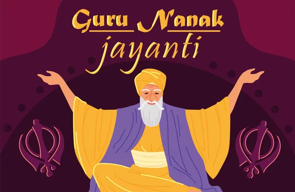Tarjeta de felicitación guru nanak jayanti — Archivo Imágenes Vectoriales