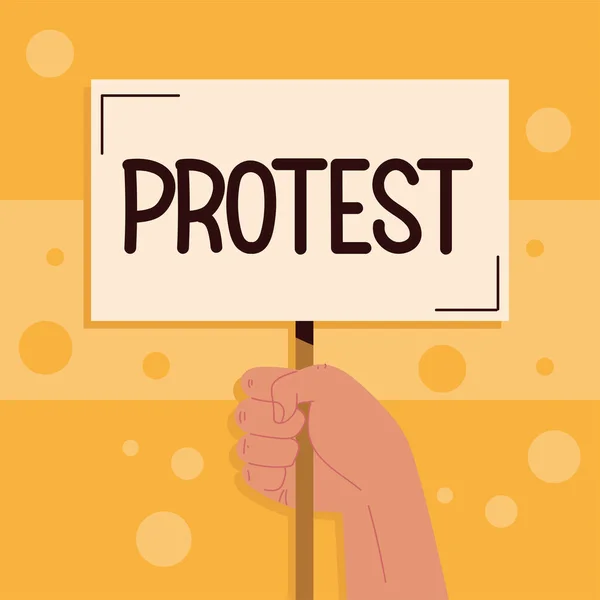 Protesto letras na mão — Vetor de Stock