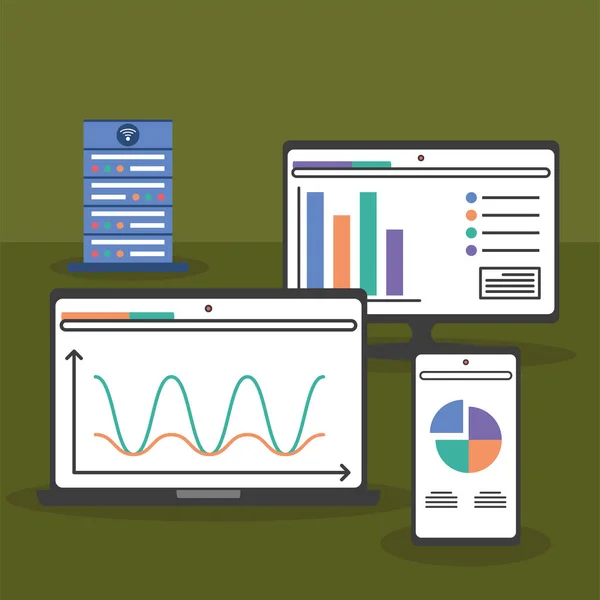 Analytik Diagramm Finanzen — Stockvektor