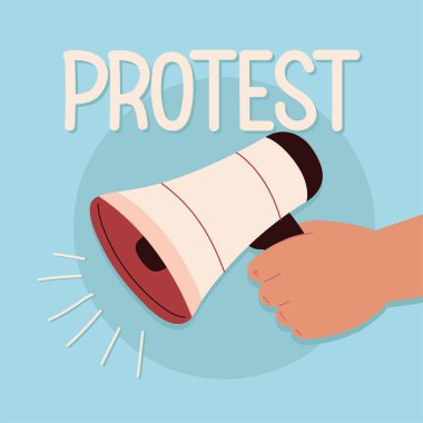 Hoparlörle protesto eli