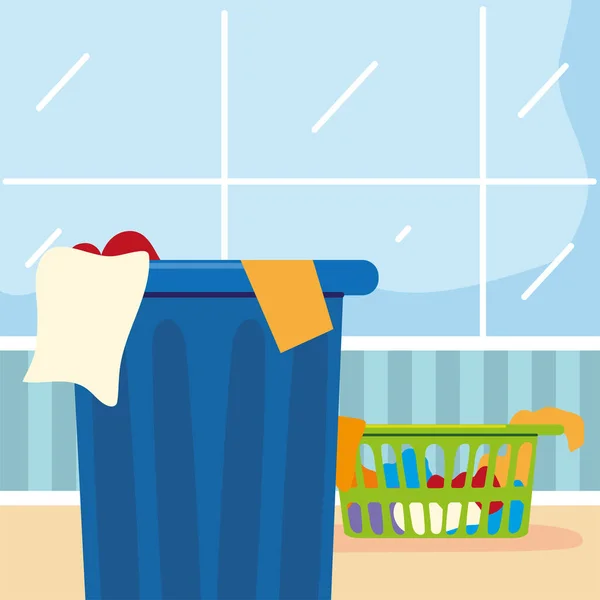 Wasemmer en kleding — Stockvector