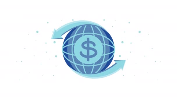 Navegador esfera com símbolo dólar — Vídeo de Stock
