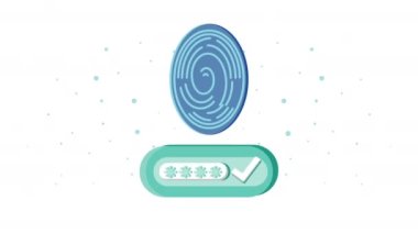 parola ve parmak izi güvenlik animasyonu