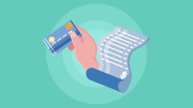 Kredi kartıyla elektronik ticaret animasyonu