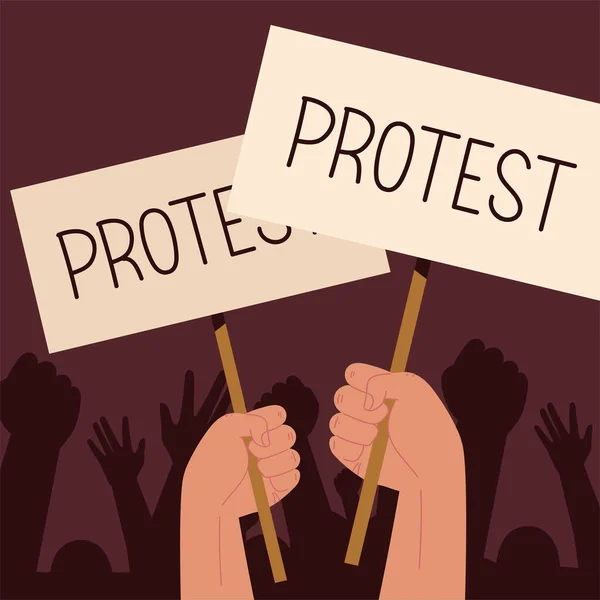 Дошки протесту в руках — стоковий вектор