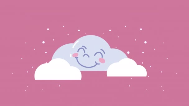 Komische wolken grappig karakter animatie — Stockvideo