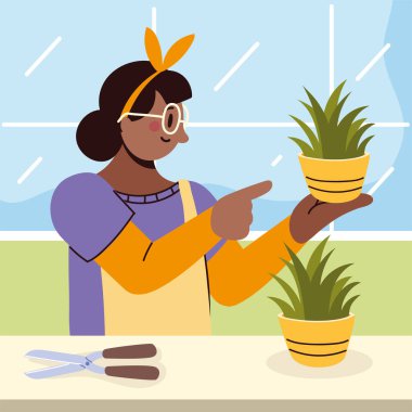 Çiçek tutan kadın