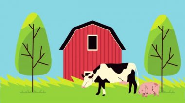 çiftlik hayvanları ve istikrarlı yaşam tarzı animasyonları