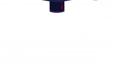 Şapka desenli mezuniyet animasyonu