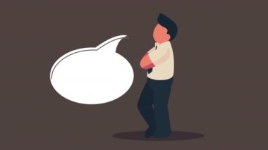 İş adamı animasyonu konuşan karakter