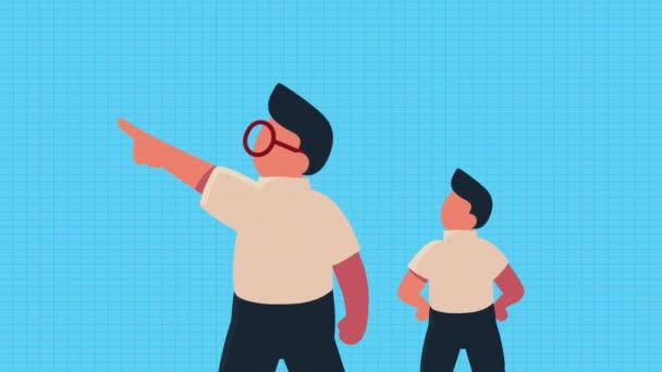 Dos hombres de negocios trabajadores personajes de animación — Vídeos de Stock