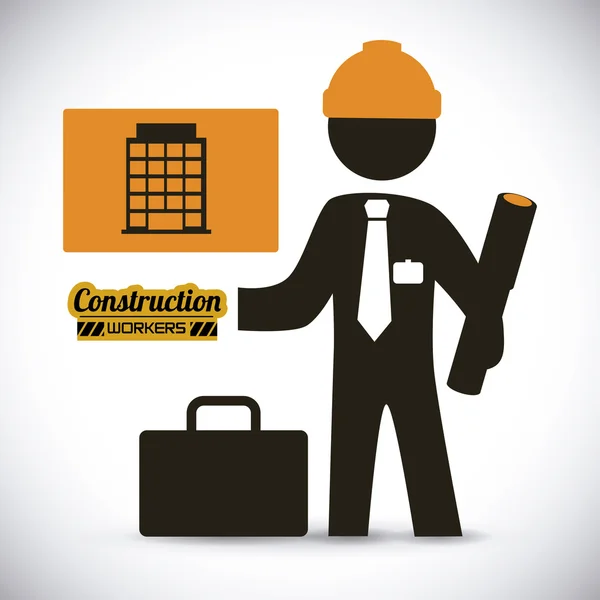Trabalhador da construção — Vetor de Stock