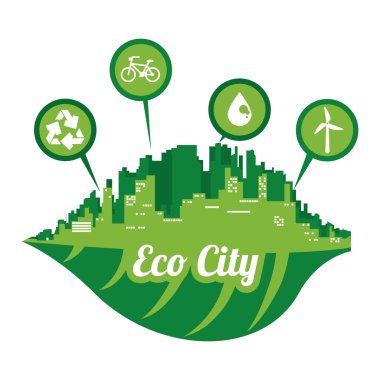 Eko şehir tasarım vektör çizim eps10 grafiği 