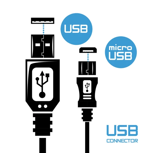 USB-anslutning design vektor illustration eps10 grafiska — Stock vektor