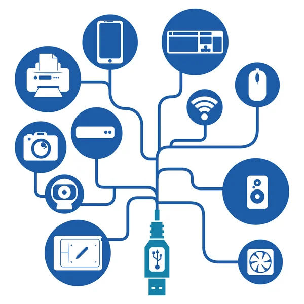 Illustrazione vettoriale di progettazione di connessione USB eps10 grafica — Vettoriale Stock