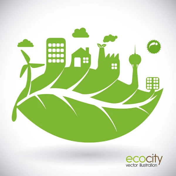 Eco city design illustrazione vettoriale eps10 grafica — Vettoriale Stock