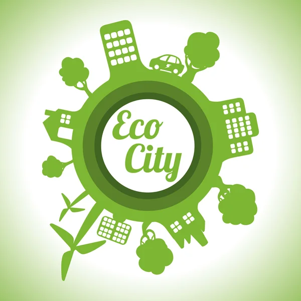 Eco city design illustration vectorielle eps10 graphique — Image vectorielle